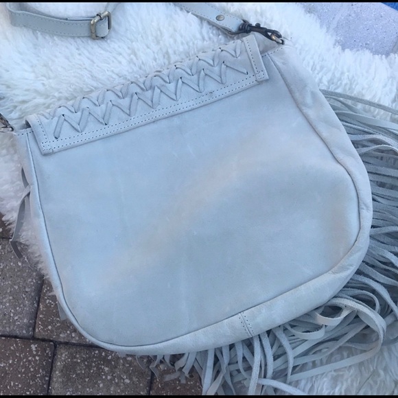 Raj Suede Leather Fringe Shoulder Bag - Picture 3 of 3